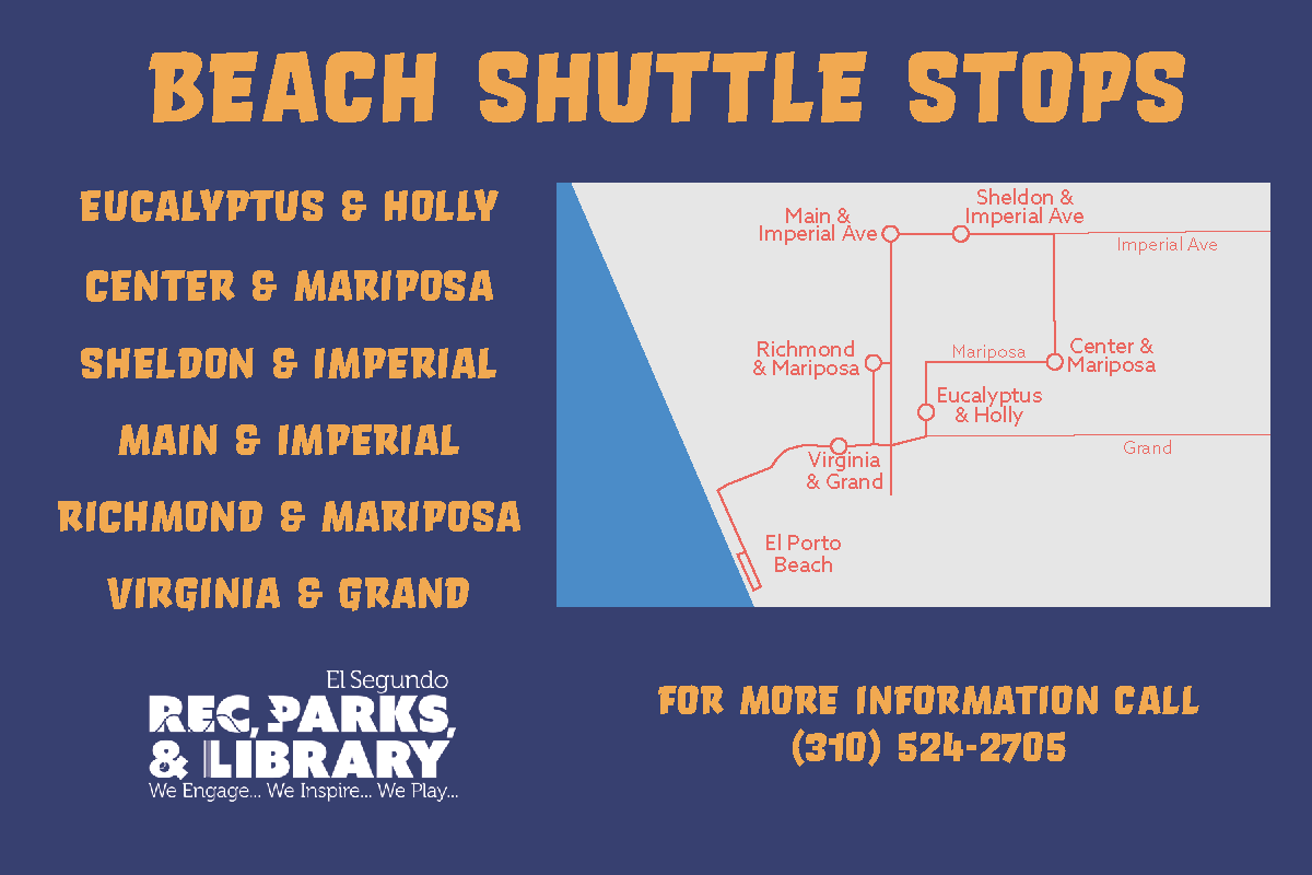 2023 Beach Shuttle Stops with a Map