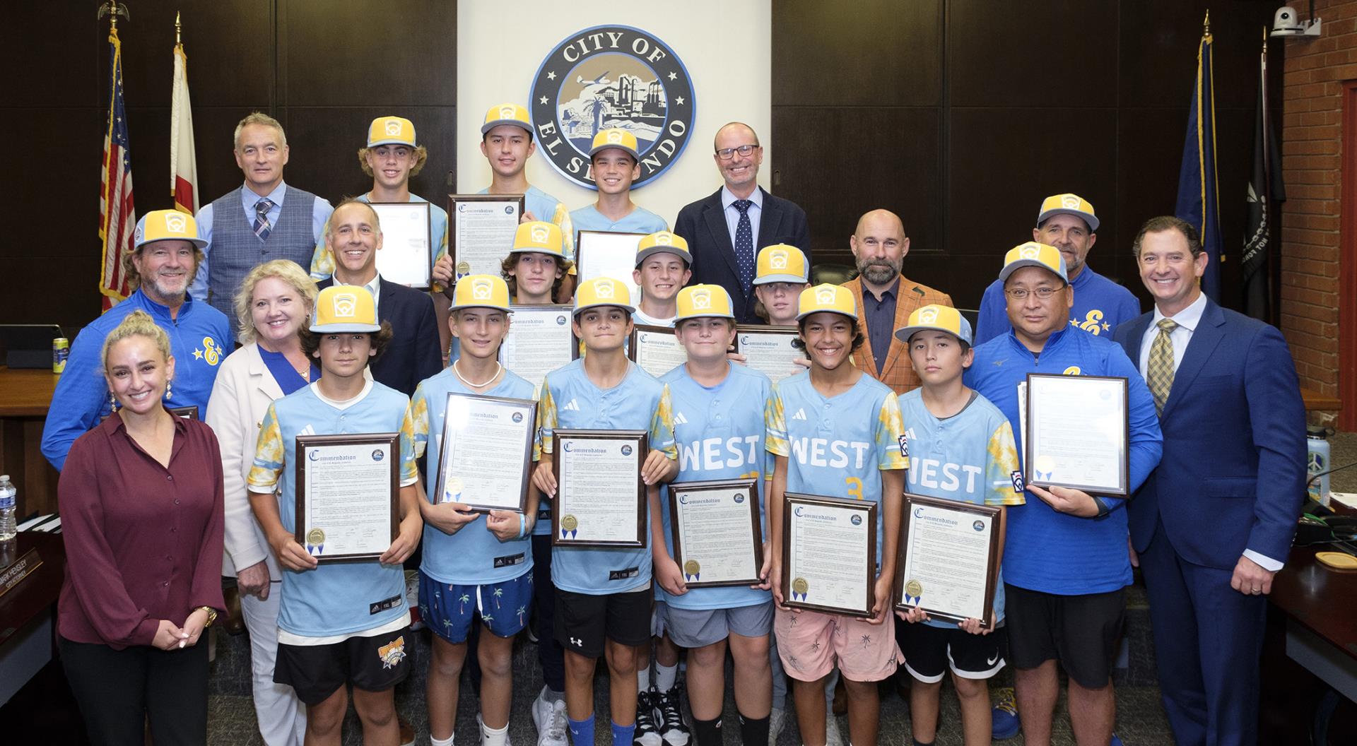 City Council presents Commendation to 2023 Championship El Segundo Little League Team