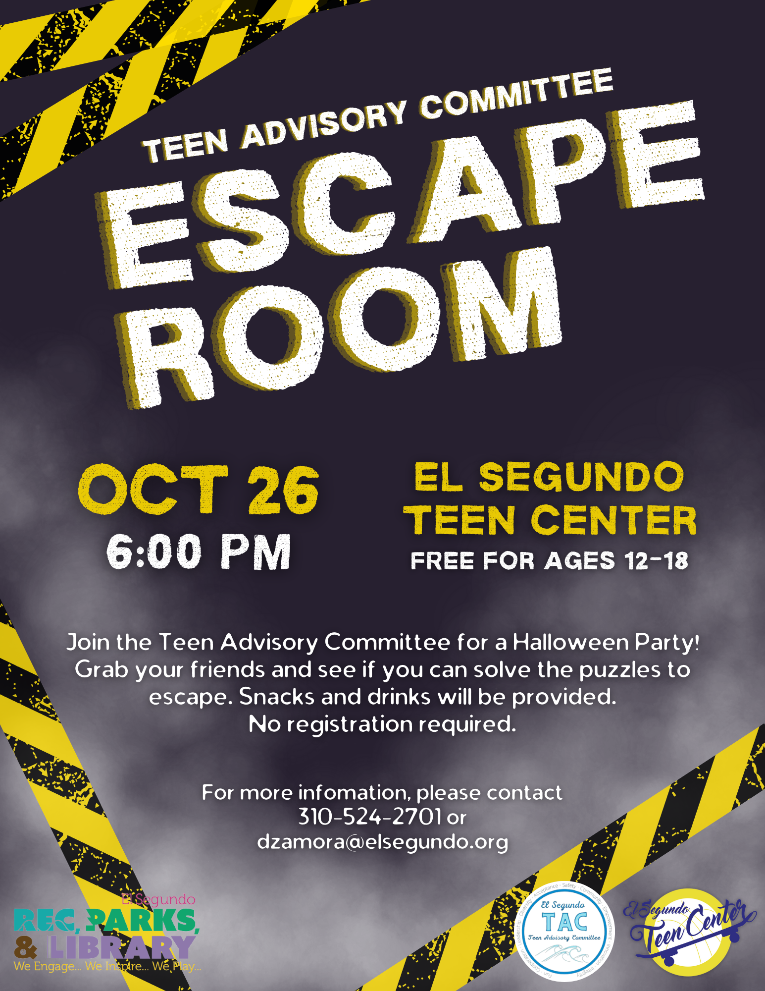 Teen Advisory Committee Escape Room Flyer