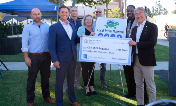 City Council and SBCCOG accepting check from Assemblymember Al Muratsuchi