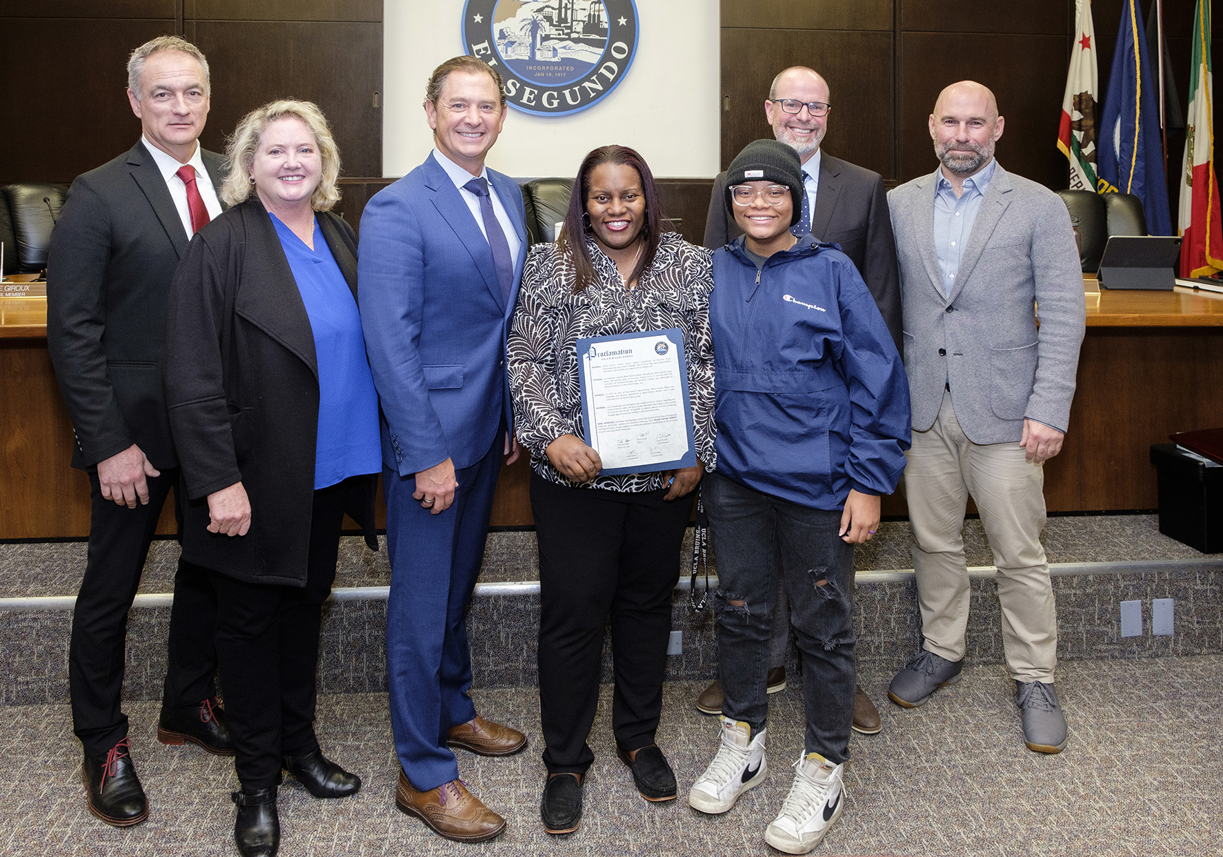 Deputy City Treasurer LaTonya Fair accepting Black History Month Proclamation with City Council