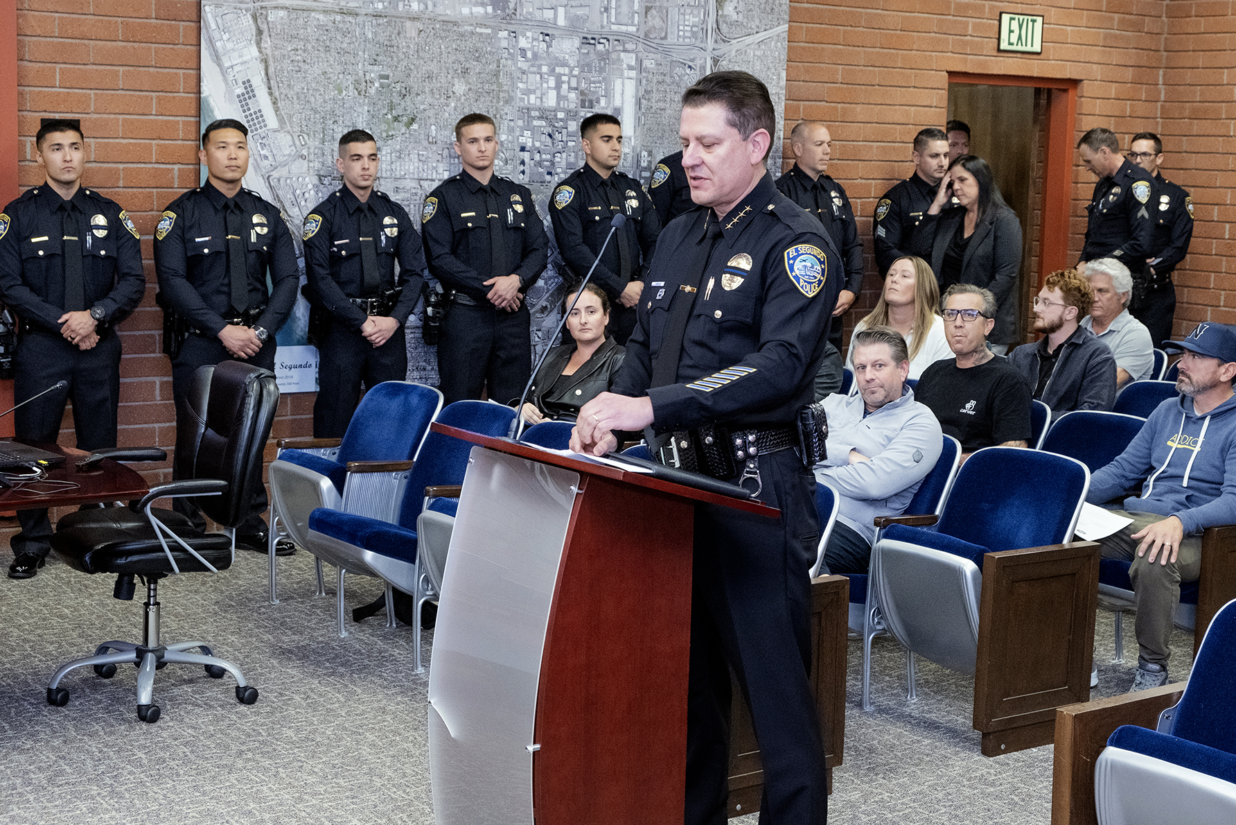 Police Chief Bermudez  introducing new police hires