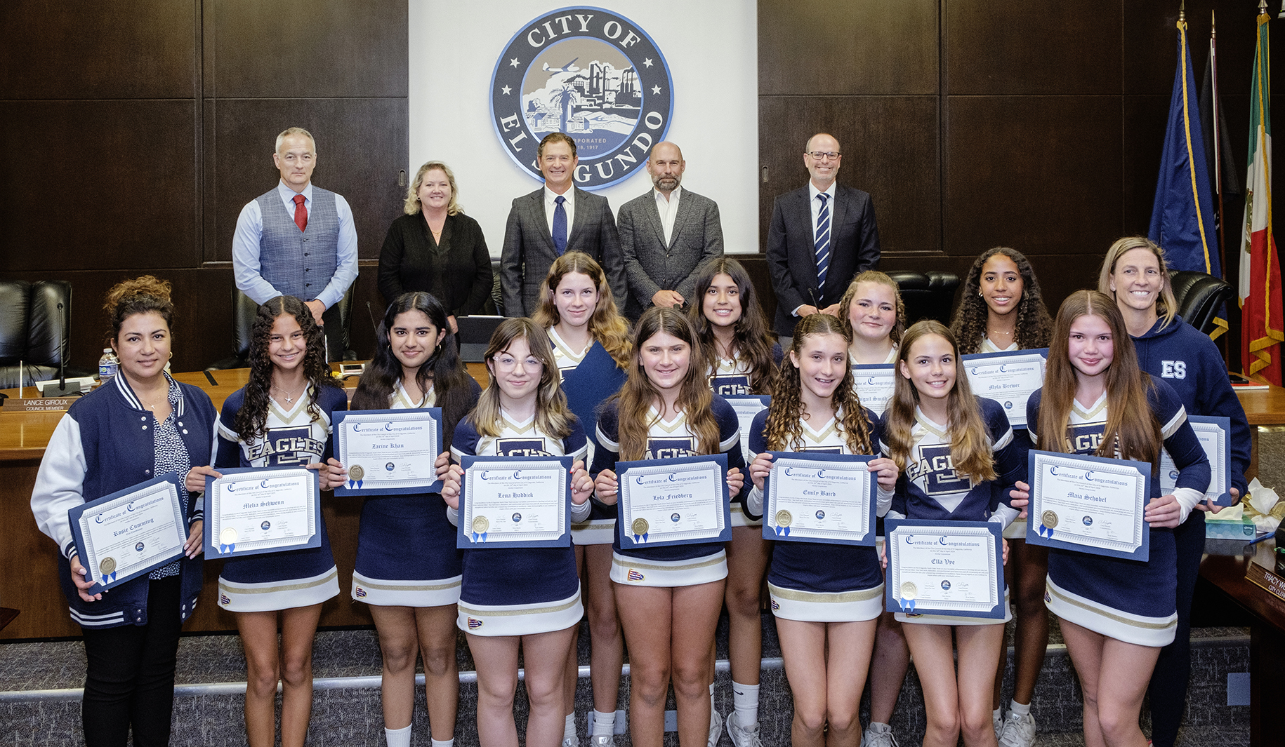 City Council presents Commendation to ES Youth Cheer