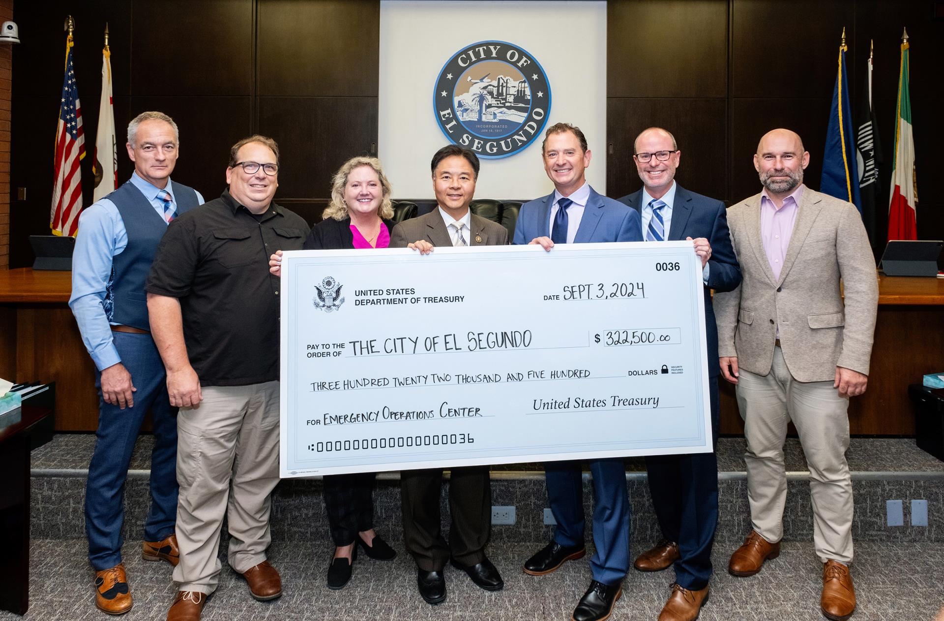 City Council accepting EOC grant funding from Representative Ted Lieu