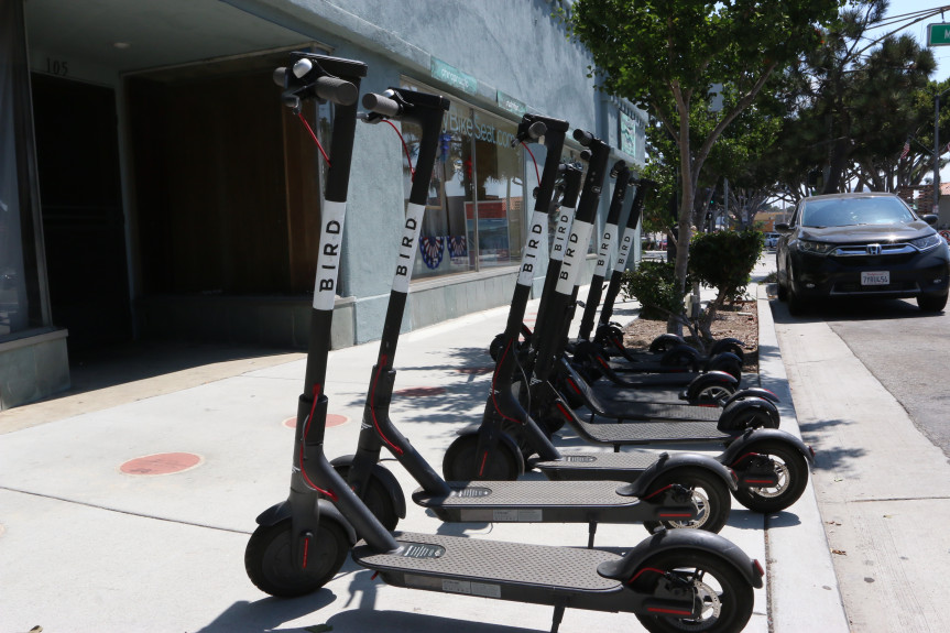 Bird Scooters in Downtown El Segundo